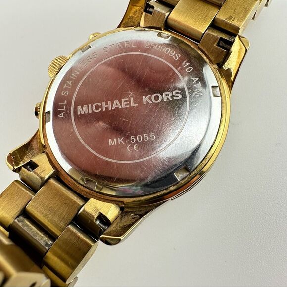 Michael Kors Runway Chronograph Women's Gold Tone Stainless Steel Watch MK5055 - Picture 4 of 7